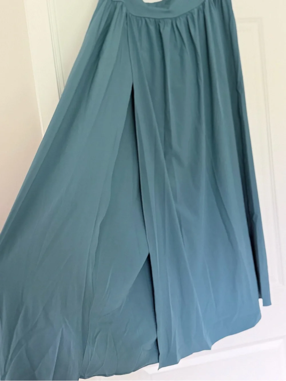 HALARA Teal Maxi Skirt - Flowing A-Line Silhouette - Picture 3 of 5